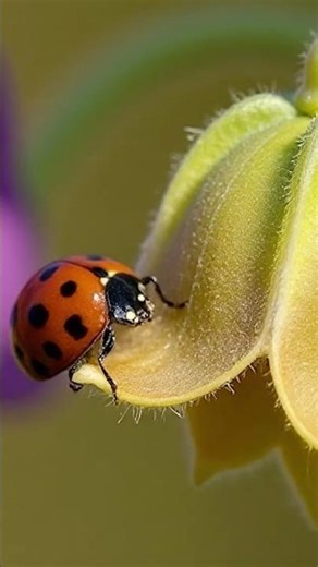 Beautiful Ladybug and flowers! #nature #asmr #flowers #shortvideo #ladybug