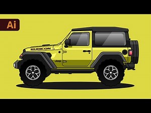 Adobe Illustrator Tutorial - How to Draw Vector Jeep Truck Illustration