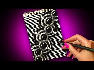 3D Zentangle Art for Beginners ✍️ Easy Optical Illusion Doodle Pattern