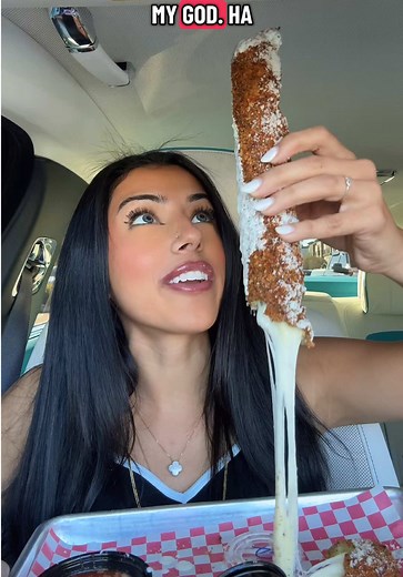 Largest mozzerella stick in da world?? #food #foodie #eating #mukbang #asmr f