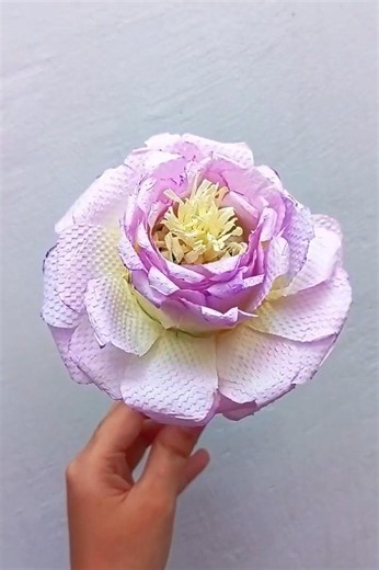 How to make a rose with tissue paper| paper flower making| #handmade #craft #viral #diy