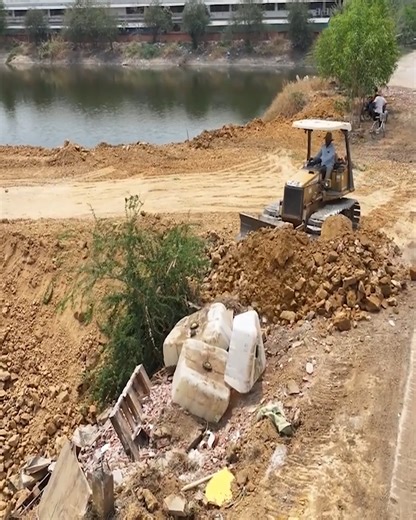 Breaking Ground: Bulldozer Mastery in Land Filling with Lightning-Fast 5-Ton Dump Trucks | Bulldozer Cambodia