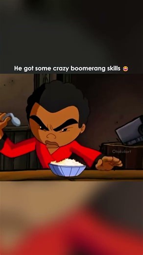 He got some crazy boomerang skills 😂 #anime #shortanime #weeb
