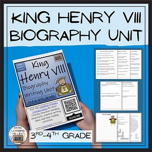 King Henry VIII Biography Project & Writing Unit | 3rd Grade & 4th Grade