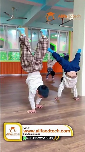 Kindergarten Kids Practicing Handstands and Balance Skills