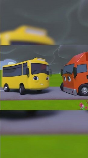 🌩️ Schoolbus Caught In The Storm! 🌩️ #action #forkids | Go Buster #shorts
