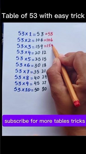 Table of 53 in 30 Seconds | Learn 53 Times Table Fast | Math Olympiad #shorts #mathematicschallenge