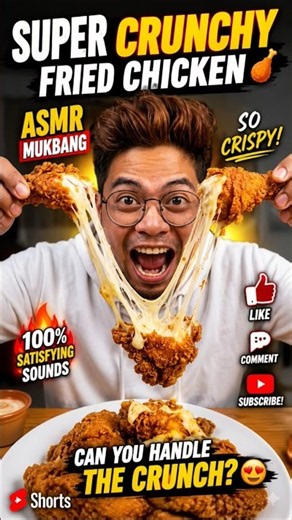 People Eating Fried Chicken 🍗 | Super Crunchy ASMR Mukbang 🤤 #shorts