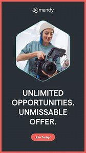 Our biggest sale of the year is here. Save big when you join Mandy and start applying for the opportunities you’ve been waiting for 🎬 | Mandy.com