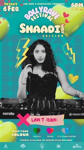 BollyRave Festival on Instagram: "BOLLYRAVE FESTIVAL presents: SHAADI_COM EDITION Love. Culture. Chaos. Destiny. One week before Valentines, Johannesburg becomes the global meeting point of hearts as BollyRave Festival brings the Shaadi_com Edition to life. A Bollywood festival experience where music meets matchmaking, colours speak louder than words, and every dancefloor moment feels cinematic. 🌍 International vibes 🎶 Festival-grade sound 💍 Bollywood meets destiny Wear your colour. Meet your
