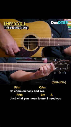 I Need You - The Beatles (1965) Easy Guitar Chords Tutorial with Lyrics Part 4 SHORTS REELS