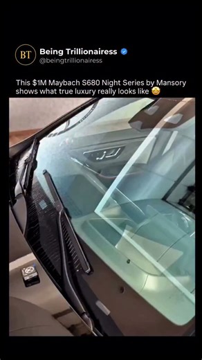 Being Trillionairess on Instagram: "When Mansory transforms a Mercedes-Maybach, it becomes rolling art. The S680 Night Series elevates elegance with deep black gloss, forged carbon-fiber details, and rose-gold accents that feel almost untouchable. Under the sculpted hood, a 6.0L twin-turbo V12 produces 612 hp, delivering power as effortlessly as presence. Inside, bespoke leather and carbon weave around tech-rich comfort, making every ride a first-class experience. This isn’t just speed or style