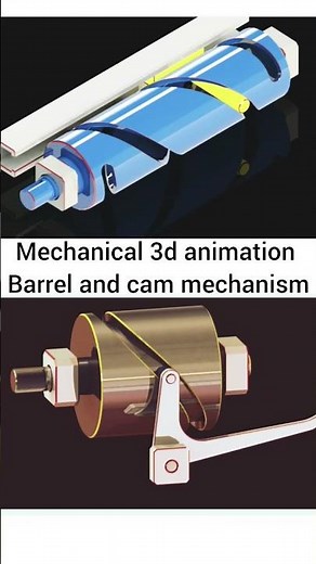 How Barrel Cam Works? | Mechanical Mechanism 3D Animation in SolidWorks #shorts