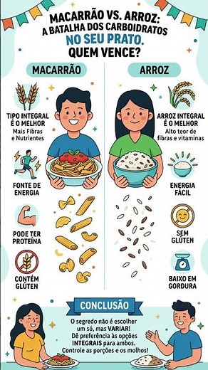 Macarrão vs Arroz Qual é REALMENTE Mais Saudável? #bemestar