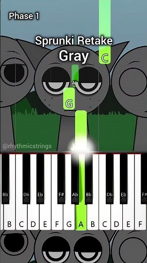 Gray Sprunki Retake Phase 1 | Easy Piano Tutorial #sprunki #incredibox #shorts