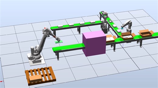robotstudio软件ABB仿真机器人盒子装箱码垛