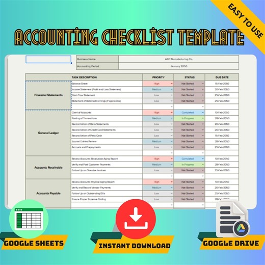 Accounting Checklist Template: Monthly & Year-end Tasks (digital Download) - Etsy Ireland