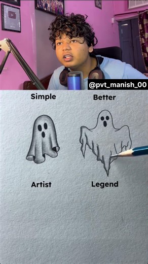 Ghost drawing tutorial 😱👻!#shorts #react #drawing