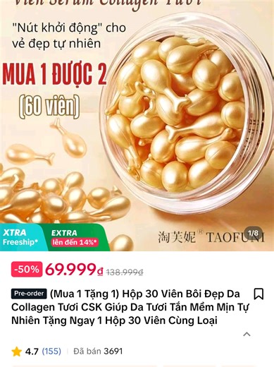 Mua 1 Tặng 1 Viên Bôi Collagen Dưỡng Da