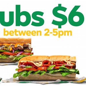 How’s this for a feel good deal? All week at Subway®, get any 6-inch sub for only $6 between 2 and 5pm! A hot offer like that would go perfectly with the new Fiery Subs range! 🔥 Stay tuned for next week’s Feel Good Deal. | Subway Australia