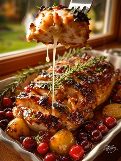 Juicy, glossy, aromatic, and bursting with seasonal flavor! Cranberry Glazed Roasted Chicken Breast 🍗🍒🌿 🧂 Ingredients: ▸ 1 whole chicken breast (bone-in or boneless) ▸ 2 tbsp olive oil ▸ Salt pepper...👇💬 #CranberryChicken #HolidayRoast #FestiveDinner | Easy Trending Recipes