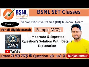 C1: BSNL SET Telecom Class | Important Question With Detail Solution | Syllabus & Study Material