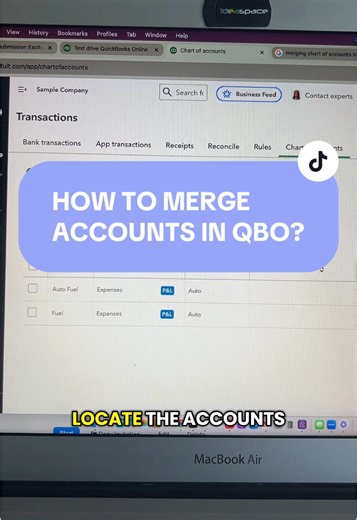 Cómo fusionar cuentas en QuickBooks Online