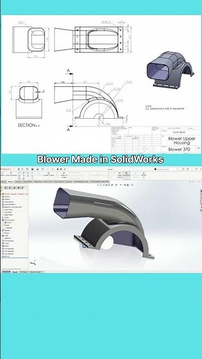 Blower Made in SolidWorks #solidworks #shorts #mechanicalengineering #autocad