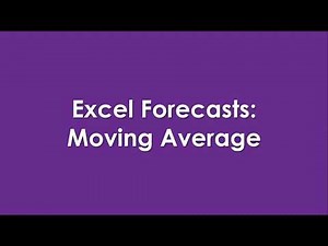 Simple Moving Average Forecast using Excel basics