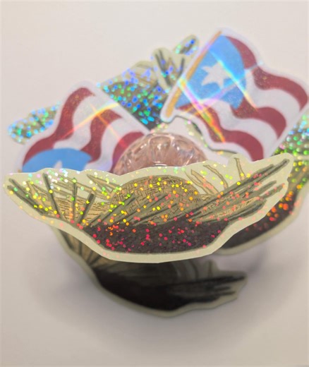 Waterproof Puerto Rico Pava Hat Sticker, Shiny Holo Laminate - Etsy