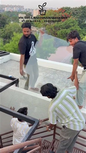 Modern Balcony Roof Design with Glass & Terracotta Jali | Swarga Balcony Makeovers #homedecor #home