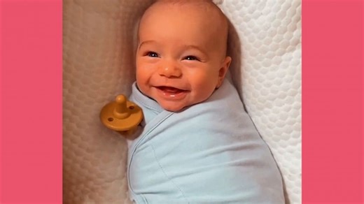 Mom finds baby giggling after putting him to bed