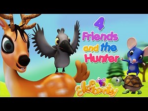 Four Friends and the Hunter | Elefaanty Story for Kids in English | Moral Story
