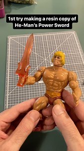 4.5K views · 81 reactions | I used silicone beads mold making stuff at Hobby Lobby or Michaels- you just melt the beads in hot water and roll into a putty, then press the sword into it and let it cool. Then pop out the original sword and fill with uv resin, cure with uv light. #customtoys #hemanandthemastersoftheuniverse #uvresin | stardaze.80 | Facebook