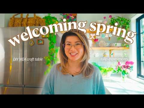 Cozy Spring Decorating | English Cottage Kitchen, Tulip Test & IKEA DIY 🌷