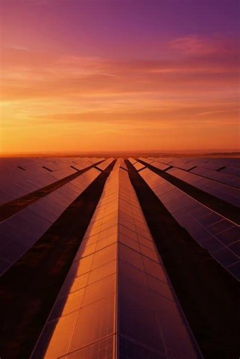 Adobe stock and shutter stock video Solar Panels Field Sunset Orange Sky