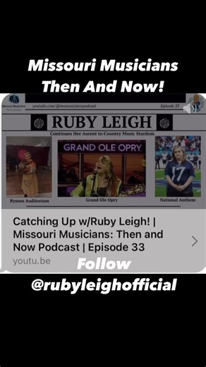 Missouri Musicians Then And Now podcast interview with Ruby Leigh #followersreelsfypシ゚viralシfypシ゚viralシalシ #followersreelsfypシ゚viralシfypシ゚viralシ #followerseveryone #viralvideoシ #viralreelsfacebook #viralreelschallenge #trendingreelsvideo #trendingshorts #love #God | Ruby Leigh