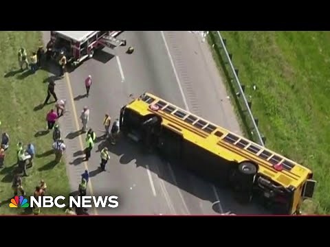Deadly school bus rollover sends many to hospitals