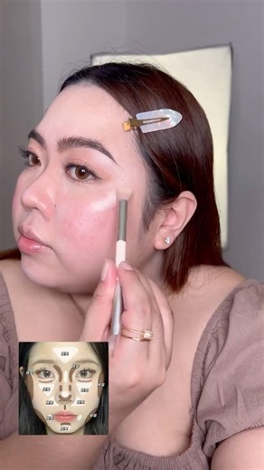 douyin makeup (contour and highlight) tutorial using powder contour #douyinmakeup