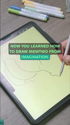 How to draw Mewtwo from Imagination