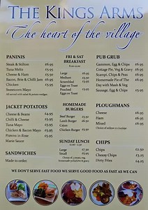 The Kings Arms new lunchtime menu starts Monday 25th july.👨‍🍳 Food served Monday to Saturday 12.00 to 3.00. And Sunday our lovely traditional roast 12.00 to 2.30. Watch out for our specials board.👩‍🍳 | The Kings Arms