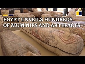 Egypt displays 250 mummies and hundreds of ancient pharaonic artefacts unearthed from pyramid