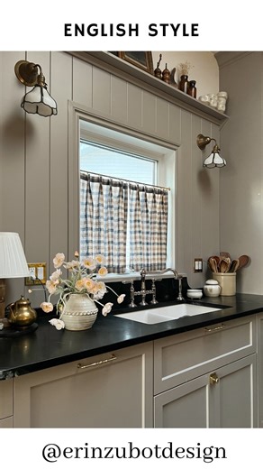 I think a traditional English country kitchen is the most charming thing so this was my interpretation of that style in my own home. A few people told me my stove backsplash looked like the one from Downton Abby!! I had not watched the show before so that was a total fluke but I am not mad about it. If I didn’t have a big gaping hole in my flooring to cover up I would have loved to do a more freestanding island too! Next time maybe 😉 #diykitchen #cottagekitchen #ikeakitchen #englishstylehome #m