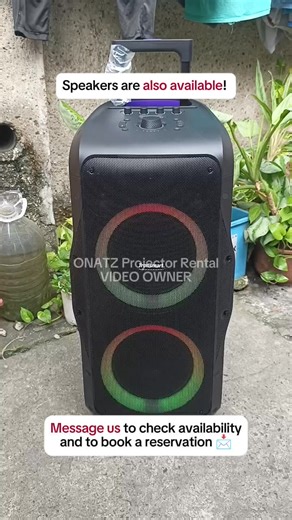 From visuals to sound — kumpleto na! 🎬🔊 Projector speakers available for rent! Perfect for events, movie nights, at gatherings. 📩 Message us to check availability and to book a reservation! 📍Barangka, Marikina City – near Riverbanks! | ONATZ Projector Rental