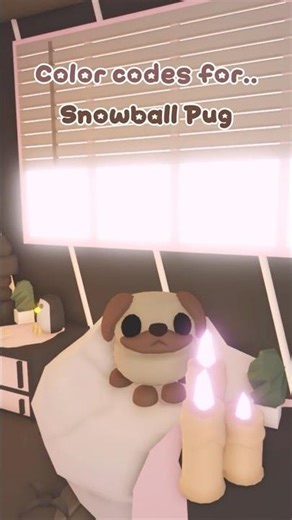 ⤷ ゛ ˎˊ˗ Color codes for the cute Snowball Pug🦴❄️˚˖𓍢ִ໋❀ #roblox #adoptme #adoptmeroblox #viral_video