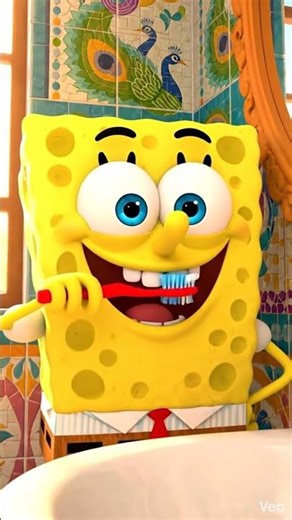 SpongeBuddy Brushes His Teeth and Defeats Germs! #SpongeBuddy ‪@mycocochoco‬