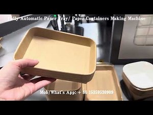 Automatic Disposal Compostable Kraft Paper Food Tray Making Machine Rectangular Paper Bowl Machine