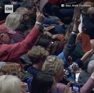 GOP congressman faces difficult gun control questions, and boos, at town hall. One audience member yelled, "We're done with thoughts and prayers." http://cnn.it/2CA3ErG | CNN