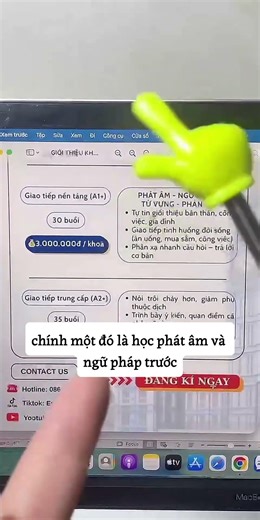 THÔNG TIN VỀ KHOÁ HỌC A1 | ENGLISH PRO | ĐĂNG KÍ SDT Ở MÀN HÌNH