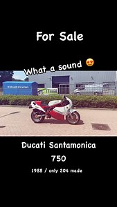 FOR SALE: THIS completely original and very rare Ducati Santamonica 750 from 1988, only 204 are produced. This one has only 4998 km’s. Top condition, even the original tires are with the bike. The sound is great. Interested? We ship worldwide. Contact us for more detailed information, pictures and price. Next week the Ducati will be online on our new website. Visit the website, makelaar account and you can see all bikes with prices. You can also visit us, or plan a videocall. www.vintagemotorcyc
